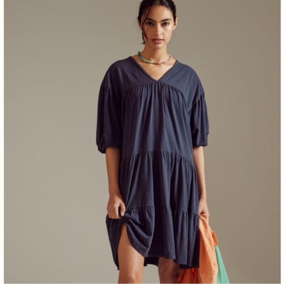 Anthropologie Dresses & Skirts - Anthropologie Dress Womens Plus Size 0 XS Navy Tiered Dress Sundry EUC